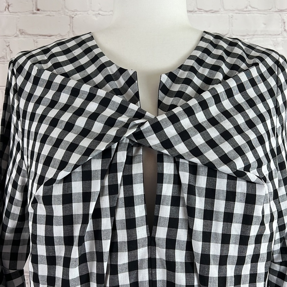 Anthropologie The Korner Black White Gingham Dress Size Large NWT - Picture 4 of 13